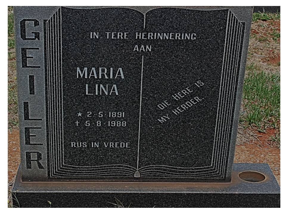 GEILER Maria Lina 1891-1988