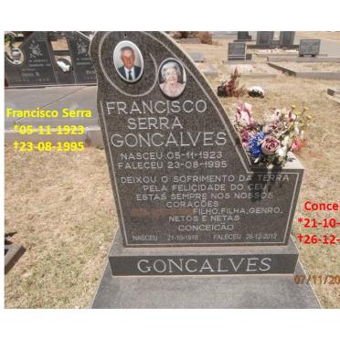 GONCALVES Francisco Serra 1923-1995 &amp; Conceicao 1918-2012