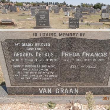 GRAAN Hendrik Petrus, van 1906-1978 &amp; Freda Francis 1912-1999