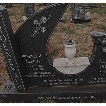 GROENEWALD Hendrik J. 1923-1991 &amp; Aletta F. 1930-1996