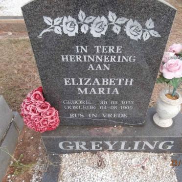 GREYLING Elizabeth Maria 1913-1999