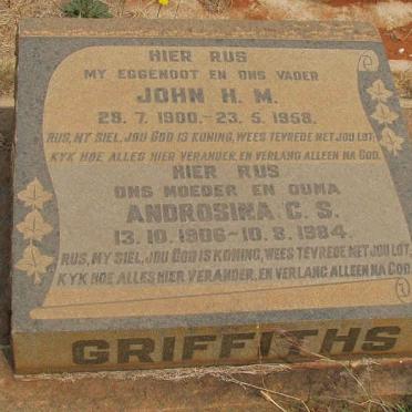 GRIFFITHS John H.M. 1900-1958 &amp; Androsina C.S. 1906-1984