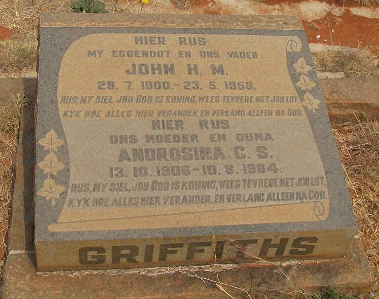 GRIFFITHS John H.M. 1900-1958 &amp; Androsina C.S. 1906-1984