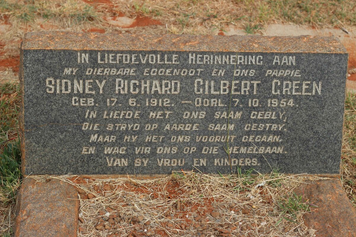 GREEN Sidney Richard Gilbert 1912-1954