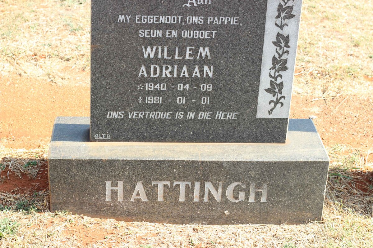 HATTINGH Willem Adriaan 1940-1981