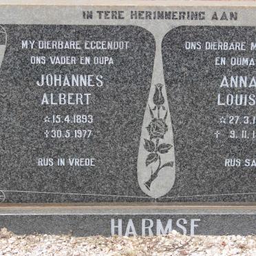 HARMSE Johannes Albert 1893-1977 &amp; Anna Louisa 1912-1978