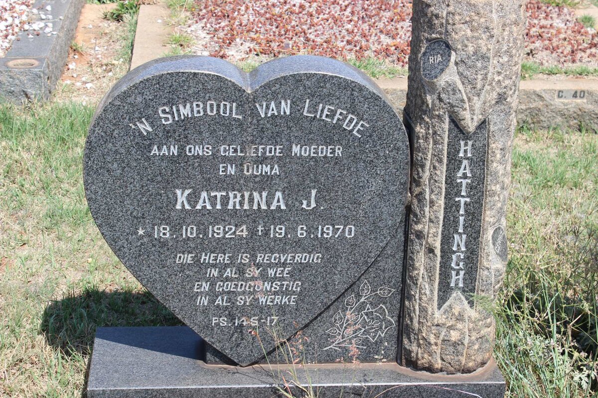 HATTINGH Katrina J. 1924-1970