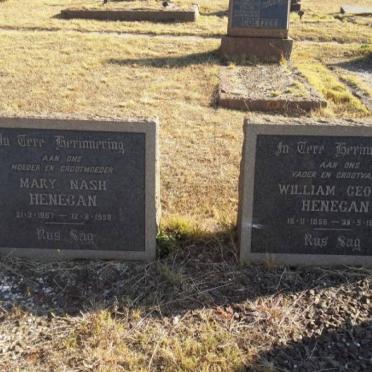 HENEGAN William George 1858-1951 &amp; Mary Nash 1857-1959