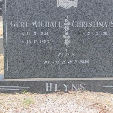 HEYNS Gert Michael 1904-1983 &amp; Christina S.M. 1903-