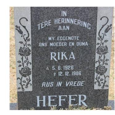 HEFER Rika 1926-1986