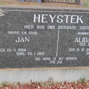 HEYSTEK Jan 1904-1962 &amp; Alida Smit DU TOIT 1907-1978