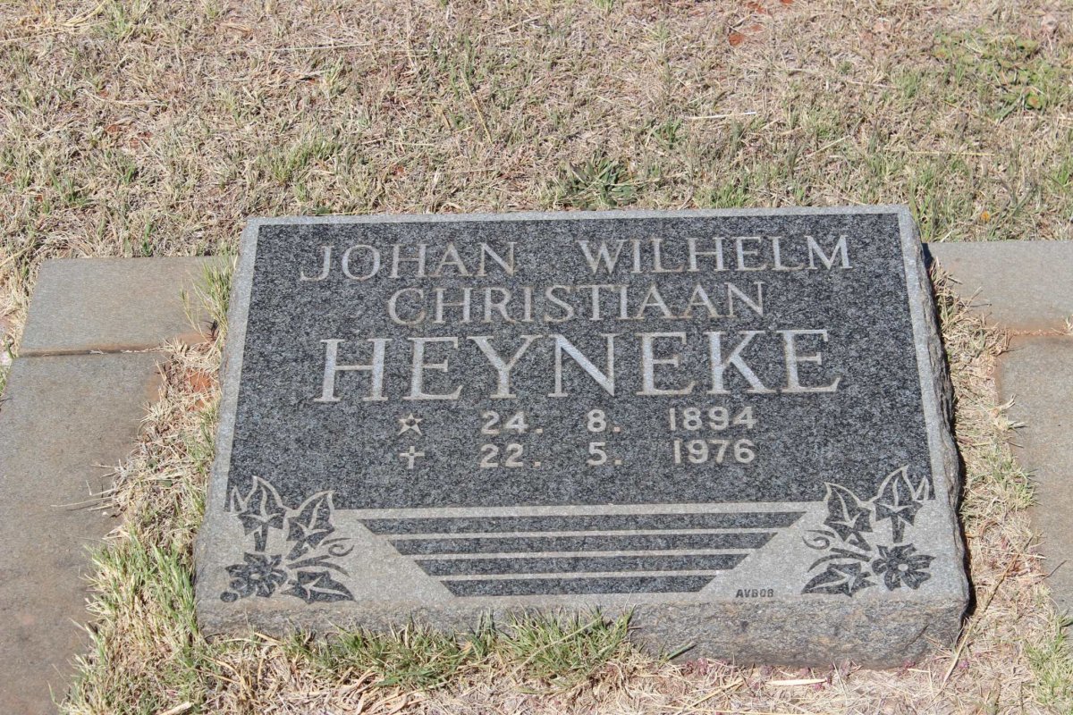 HEYNEKE Johan Wilhelm Christiaan 1894-1976