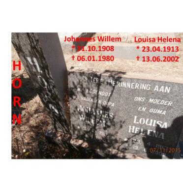 HORN Johannes Willem 1908-1980 &amp; Louisa Helena 1913-2002