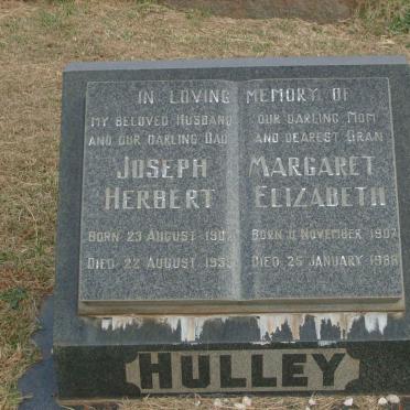 HULLEY Joseph Herbert 1902-1955 &amp; Margaret Elizabeth 1907-1988