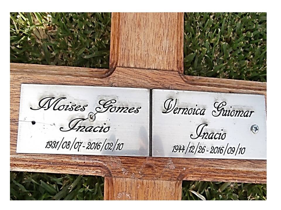INACIO Moises Gomes 1931-2016 &amp; Vernoica Guiomar 1944-2016