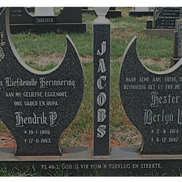 JACOBS Hendrik P. 1909-1983 &amp; Hester Berlyn W. 1914-1997