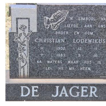 JAGER Christian Lodewikus, de 1902-1983