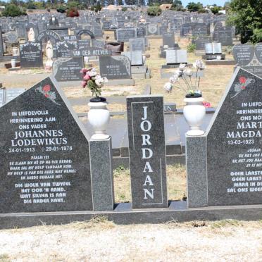 JORDAAN Johannes Lodewikus 1913-1978 &amp; Martha Magdalena 1923-1997