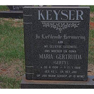 KEYSER Maria Gertruida 1934-1988