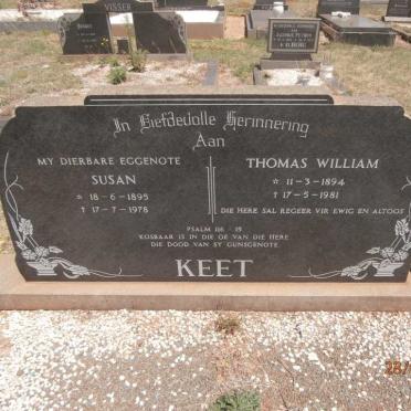 KEET Thomas William 1894-1981 &amp; Susan 1895-1978