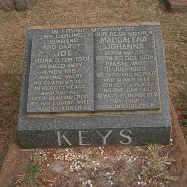 KEYS Joe 1901-1957 &amp; Magdalena Johanna VAN ZYL 1905-1968