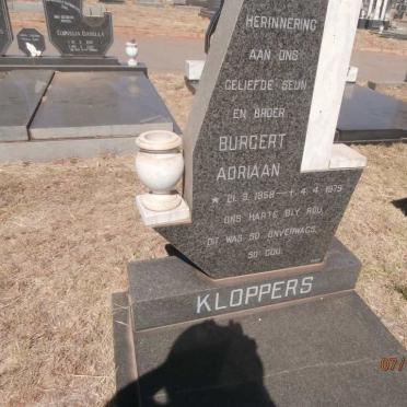 KLOPPERS Burgert Adriaan 1958-1979