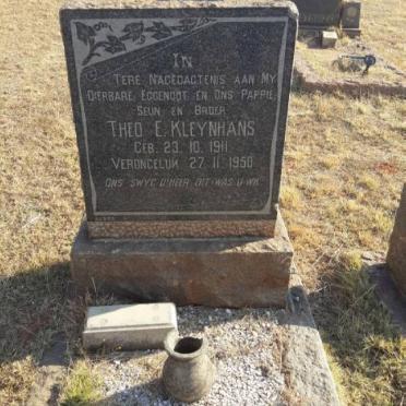 KLEYNHANS Theo E. 1911-1950