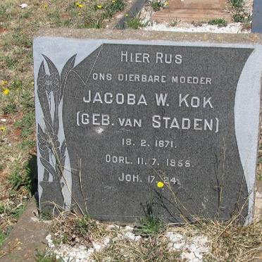 KOK Jacoba W. nee VAN STADEN 1871-1955