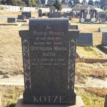 KOTZE Gertruida Maria Aletta 1903-1952