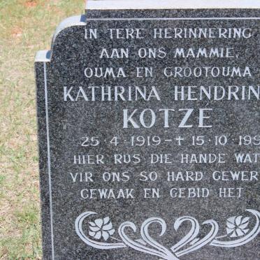 KOTZÉ Kathrina Hendrina 1919-1996