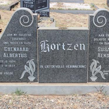 KORTZEN Coenraad Albertus 1894-1977 &amp; Susanna Hendrina 1905-1982