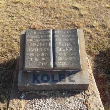 KOLBE Elizabeth Cathrina 1902-1952 :: KOLBE Peter Downing 1972-1976