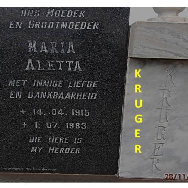 KRUGER Maria Aletta 1915-1983
