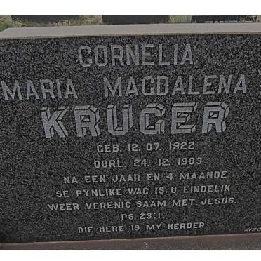KRUGER Cornelia Maria Magdalena 1922-1983