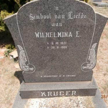 KRUGER Wilhelmina E. 1921-1986