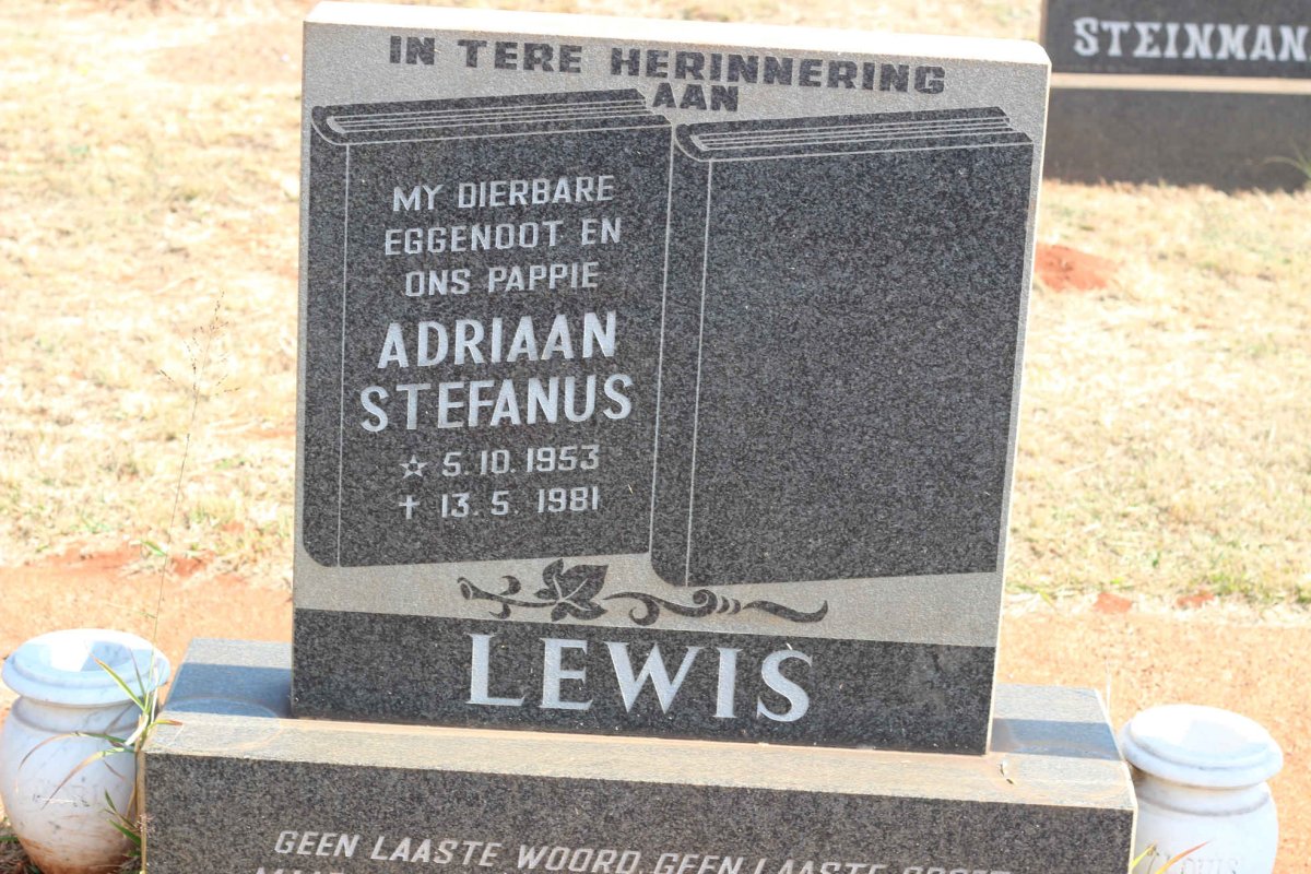 LEWIS Adriaan Stefanus 1953-1981