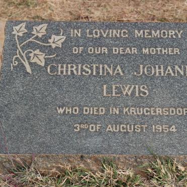 LEWIS Christina Johanna -1954