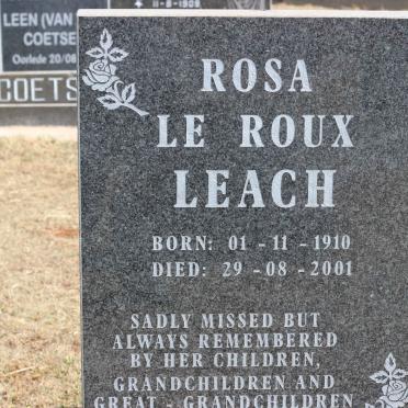 LEACH George Edward 1903-1976 &amp; Rosa LE ROUX 1910-2001