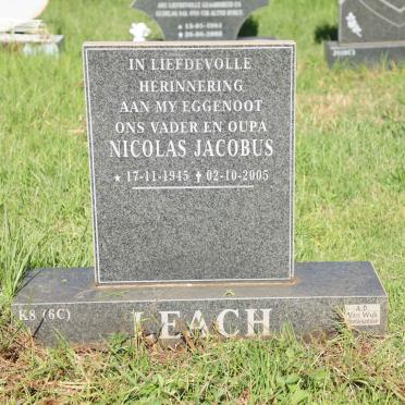 LEACH Nicolas Jacobus 1945-2005