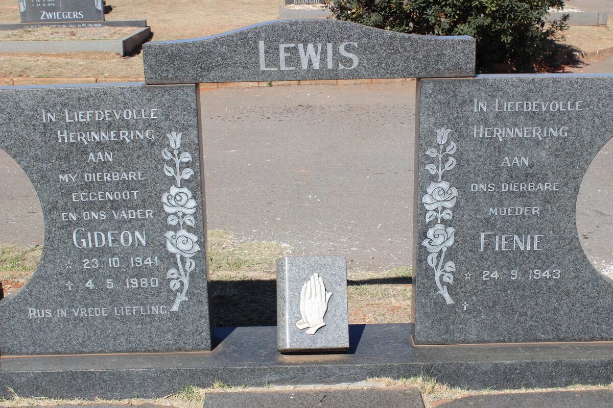 LEWIS Gideon 1941-1980 &amp; Fienie 1943-