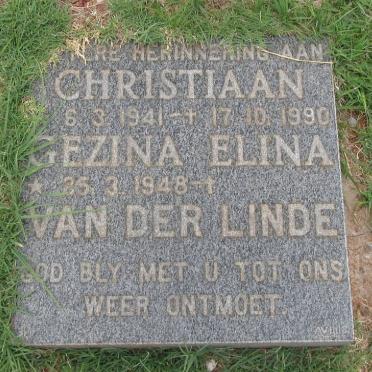 LINDE Christiaan, van der 1941-1990 &amp; Gezina Elina 1948-
