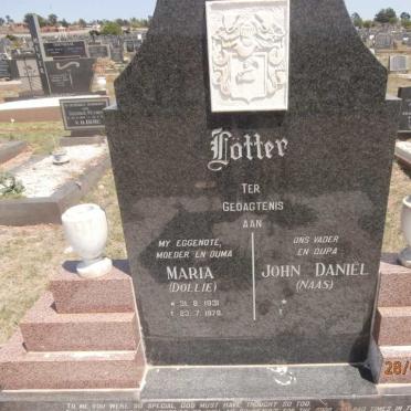 LÖTTER John Daniël &amp; Maria 1931-1978