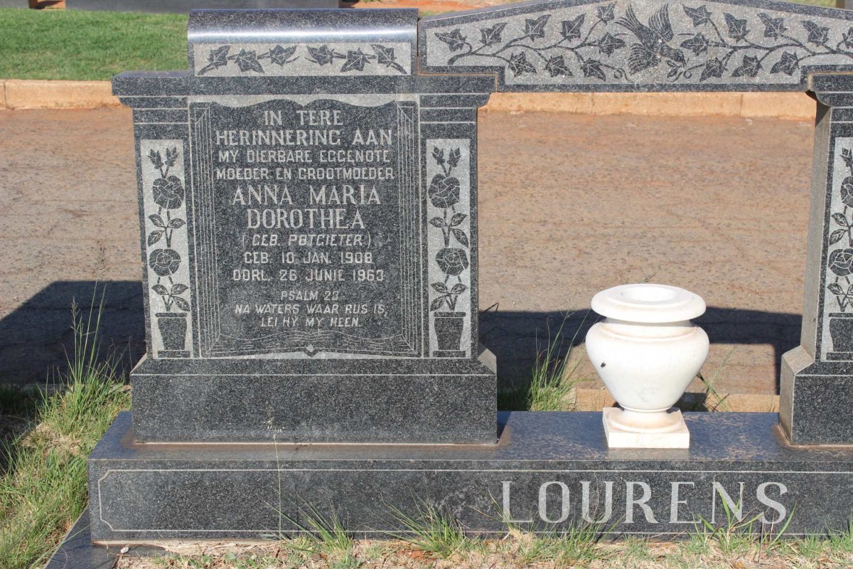LOURENS Anna Maria Dorothea nee POTGIETER 1908-1963