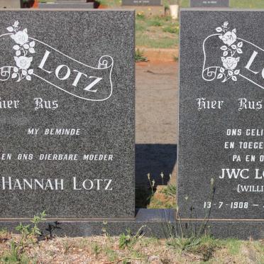 LOTZ J.W.C. 1908-1995 &amp; Hannah