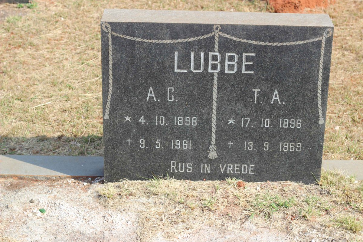 LUBBE A.C. 1898-1961 &amp; T.A. 1896-1969