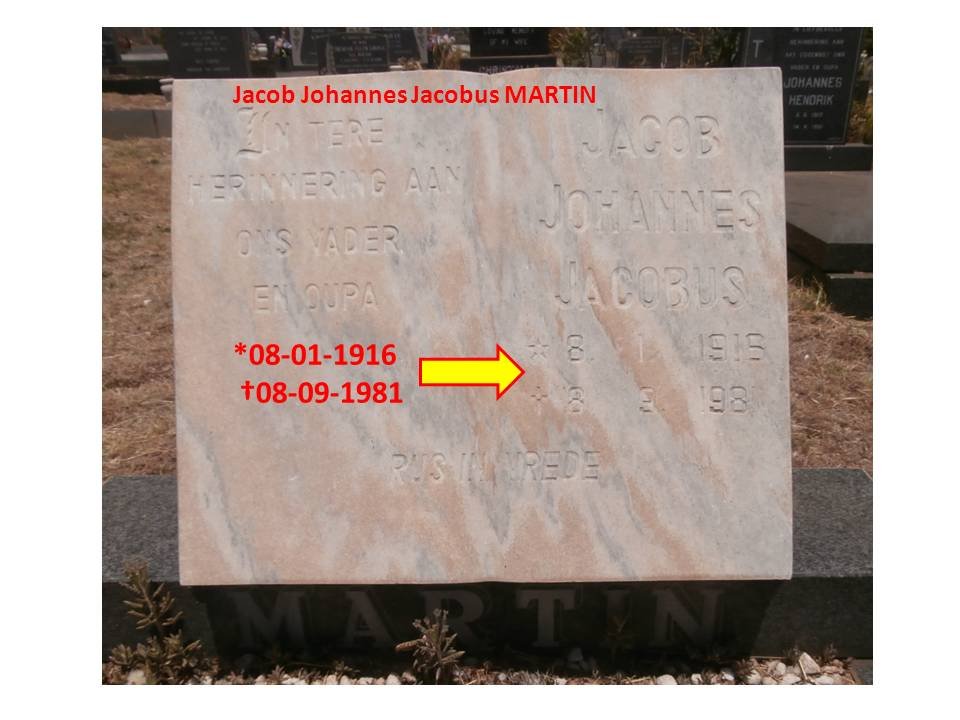 MARTIN Jacob Johannes Jacobus 1915-1981