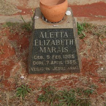 MARAIS Aletta Elizabeth 1955-1955