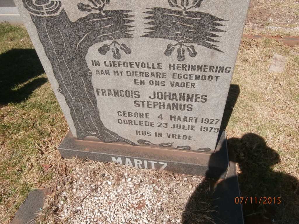 MARITZ Francois Johannes Stephanus 1927-1979