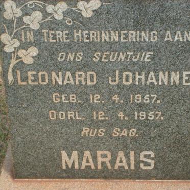 MARAIS Leonard Johannes 1957-1957