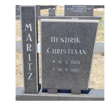 MARITZ Hendrik Christiaan 1925-1987